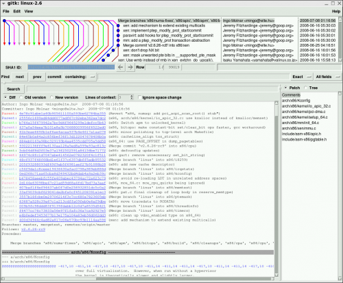 24-way git octopus merge. Original URL was <code>http://lwn.net/images/ns/kernel/gitk-octopus.png</code>