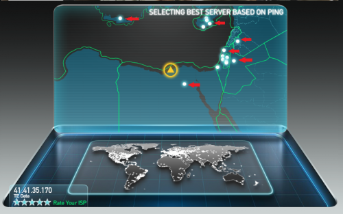 SpeedTest detected nearest servers