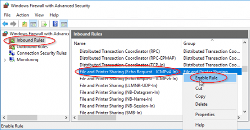 Add a Windows Server ICMP Rule to allow Pings and Echos